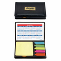 Sticky Notes Deluxe Black Vinyl Case w/ 6 Pads & Calendar